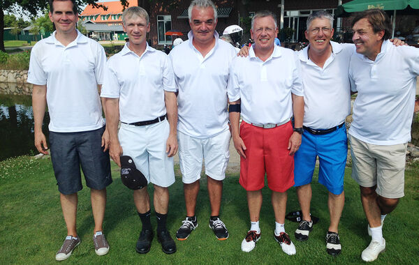 Vlnr: Oliver Goy, Volker Skibbe, Frank Bartsch, Peter Bundgard, Thomas Welter (Capt.), Dr. Matthias Mielke( auf dem Foto fehlen, Marc Ellis und Bernd Schröder)